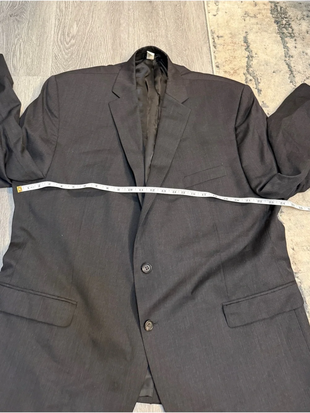 Ralph Lauren Suit Jacket 50R CharGray Wool Vtg 90s 2 Pc Green Label 45x26 Cuffed